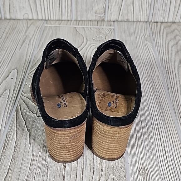 Aqua College Nan Black Leather Waterproof Slip On Mules Womens Size 6 NEW - Picture 6 of 14